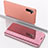 Leather Case Stands Flip Mirror Cover Holder L02 for Samsung Galaxy Note 10 Rose Gold