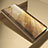 Leather Case Stands Flip Mirror Cover Holder L04 for Apple iPhone 14 Plus Gold