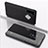 Leather Case Stands Flip Mirror Cover Holder L04 for Samsung Galaxy M11 Black