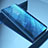 Leather Case Stands Flip Mirror Cover Holder L04 for Samsung Galaxy S21 FE 5G Blue