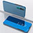 Leather Case Stands Flip Mirror Cover Holder L04 for Xiaomi Mi 10 Blue