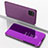 Leather Case Stands Flip Mirror Cover Holder L05 for Samsung Galaxy A22 5G Clove Purple