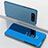 Leather Case Stands Flip Mirror Cover Holder M01 for Samsung Galaxy A80 Blue