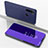 Leather Case Stands Flip Mirror Cover Holder M01 for Xiaomi Redmi Note 8 (2021) Purple