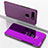 Leather Case Stands Flip Mirror Cover Holder M03 for Huawei Honor V20 Purple