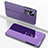 Leather Case Stands Flip Mirror Cover Holder QH1 for Xiaomi Redmi K50 Ultra 5G Clove Purple