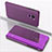 Leather Case Stands Flip Mirror Cover Holder QH1 for Xiaomi Redmi Note 9 Purple