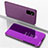 Leather Case Stands Flip Mirror Cover Holder ZL1 for Samsung Galaxy A05s Clove Purple