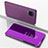 Leather Case Stands Flip Mirror Cover Holder ZL1 for Samsung Galaxy A12 Nacho Clove Purple