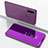 Leather Case Stands Flip Mirror Cover Holder ZL1 for Samsung Galaxy A20s Clove Purple