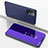 Leather Case Stands Flip Mirror Cover Holder ZL1 for Samsung Galaxy A52 4G Purple