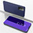 Leather Case Stands Flip Mirror Cover Holder ZL1 for Samsung Galaxy A52 5G Purple