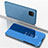 Leather Case Stands Flip Mirror Cover Holder ZL1 for Samsung Galaxy F12 Blue