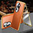 Luxury Aluminum Metal and Leather Cover Case 360 Degrees P01 for Oppo Reno11 Pro 5G Orange