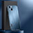 Luxury Aluminum Metal Back Cover and Silicone Frame Case AT1 for Apple iPhone 15 Blue