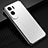 Luxury Aluminum Metal Back Cover and Silicone Frame Case for Huawei Honor 90 Lite 5G Silver