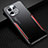 Luxury Aluminum Metal Back Cover and Silicone Frame Case for Xiaomi Mi 11 5G Red