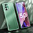 Luxury Aluminum Metal Back Cover and Silicone Frame Case J01 for Oppo A74 5G Green