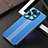 Luxury Aluminum Metal Back Cover and Silicone Frame Case J01 for Oppo Find X5 Pro 5G Blue