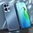 Luxury Aluminum Metal Back Cover and Silicone Frame Case J01 for Oppo Reno9 Pro 5G Blue