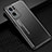 Luxury Aluminum Metal Back Cover and Silicone Frame Case J02 for Oppo Reno7 Pro 5G Black