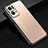Luxury Aluminum Metal Back Cover and Silicone Frame Case J02 for Oppo Reno7 Pro 5G Gold