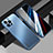 Luxury Aluminum Metal Back Cover and Silicone Frame Case JL1 for Apple iPhone 14 Pro Max Blue