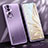 Luxury Aluminum Metal Back Cover and Silicone Frame Case JL1 for Huawei Honor 70 Pro 5G Purple