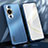 Luxury Aluminum Metal Back Cover and Silicone Frame Case JL1 for Huawei Nova 11 Blue