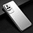 Luxury Aluminum Metal Back Cover and Silicone Frame Case JL1 for Xiaomi Redmi K50 Pro 5G Silver