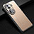 Luxury Aluminum Metal Back Cover and Silicone Frame Case JL2 for Oppo Reno11 Pro 5G Gold