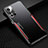 Luxury Aluminum Metal Back Cover and Silicone Frame Case JL2 for Xiaomi Poco M4 Pro 5G Red