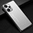 Luxury Aluminum Metal Back Cover and Silicone Frame Case JL2 for Xiaomi Redmi Note 12 Turbo 5G Silver