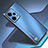 Luxury Aluminum Metal Back Cover and Silicone Frame Case JS1 for Xiaomi Redmi Note 12 5G Blue