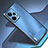 Luxury Aluminum Metal Back Cover and Silicone Frame Case JS2 for Xiaomi Redmi Note 12 Explorer Blue