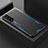 Luxury Aluminum Metal Back Cover and Silicone Frame Case M01 for Samsung Galaxy S21 FE 5G Blue
