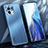 Luxury Aluminum Metal Back Cover and Silicone Frame Case M01 for Xiaomi Mi 11 Lite 4G Blue