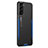 Luxury Aluminum Metal Back Cover and Silicone Frame Case M02 for Samsung Galaxy S21 FE 5G Blue