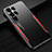 Luxury Aluminum Metal Back Cover and Silicone Frame Case M03 for Samsung Galaxy S24 Ultra 5G Red