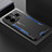 Luxury Aluminum Metal Back Cover and Silicone Frame Case PB1 for Realme GT5 5G Blue