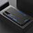 Luxury Aluminum Metal Back Cover and Silicone Frame Case PB1 for Vivo iQOO U1 Blue