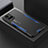 Luxury Aluminum Metal Back Cover and Silicone Frame Case PB1 for Vivo Y21a Blue