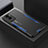 Luxury Aluminum Metal Back Cover and Silicone Frame Case PB1 for Vivo Y72t Blue