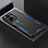 Luxury Aluminum Metal Back Cover and Silicone Frame Case PB1 for Vivo Y77e 5G Blue