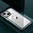 Luxury Aluminum Metal Back Cover and Silicone Frame Case QC1 for Apple iPhone 13 Cyan