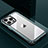 Luxury Aluminum Metal Back Cover and Silicone Frame Case QC1 for Apple iPhone 13 Pro Max Cyan