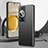 Luxury Aluminum Metal Back Cover and Silicone Frame Case S01 for Huawei P60 Black