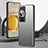 Luxury Aluminum Metal Back Cover and Silicone Frame Case S01 for Huawei P60 Silver