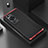 Luxury Aluminum Metal Cover Case 360 Degrees for Huawei P60 Pro Red and Black