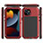 Luxury Aluminum Metal Cover Case 360 Degrees HJ1 for Apple iPhone 14 Red